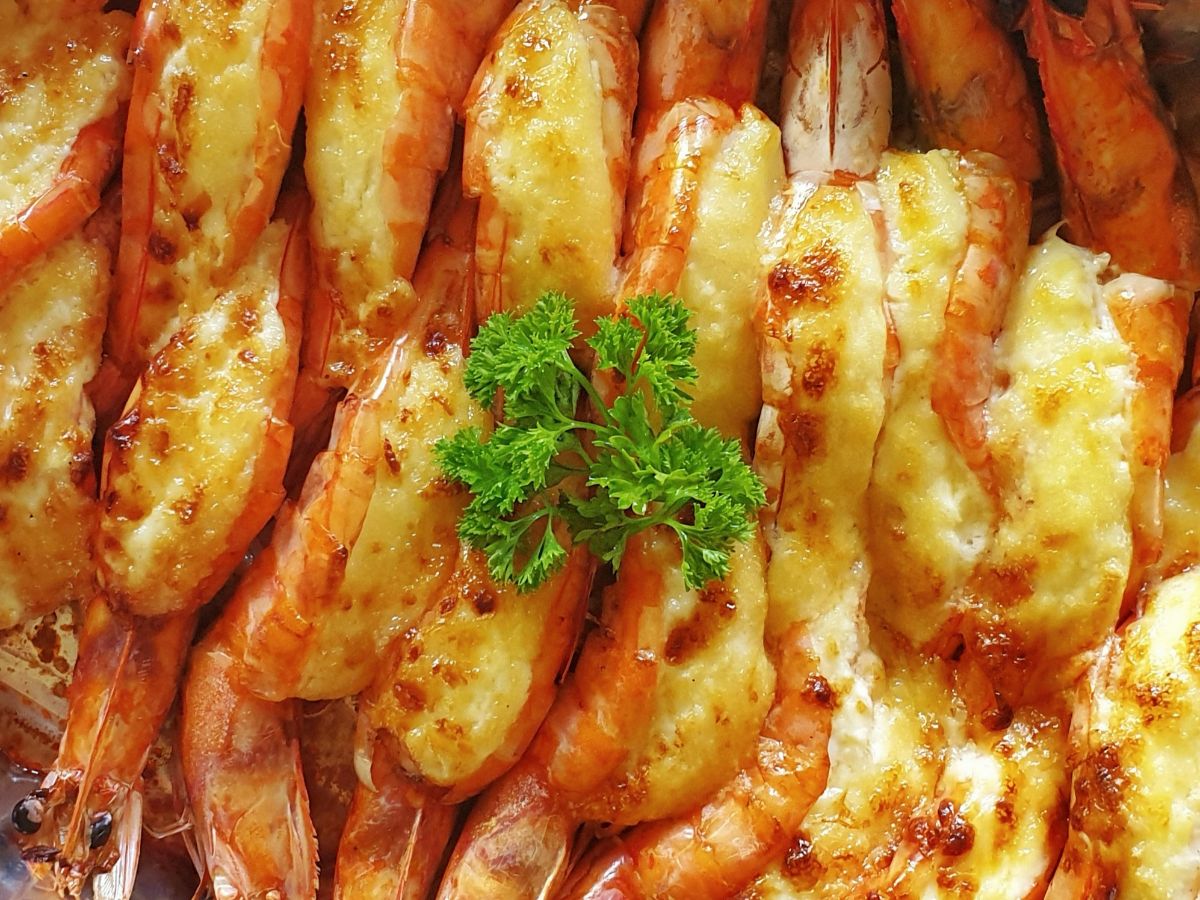 Baked Cheesy Garlic Prawns