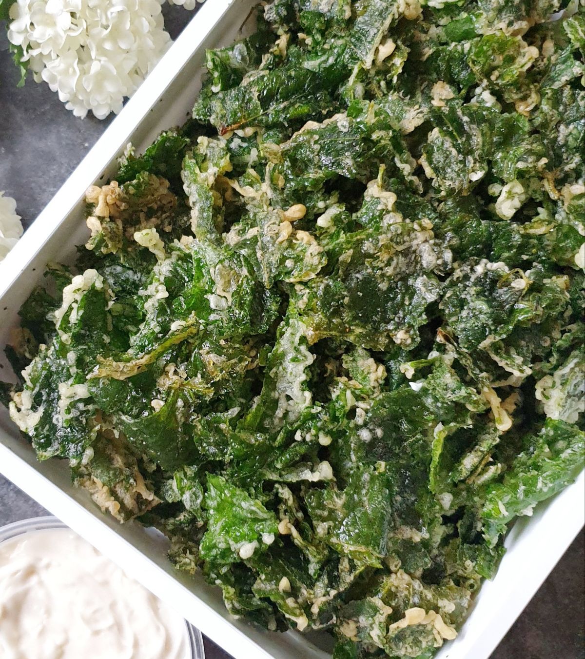 Crispy Kangkong w/ Garlic Mayo Dip