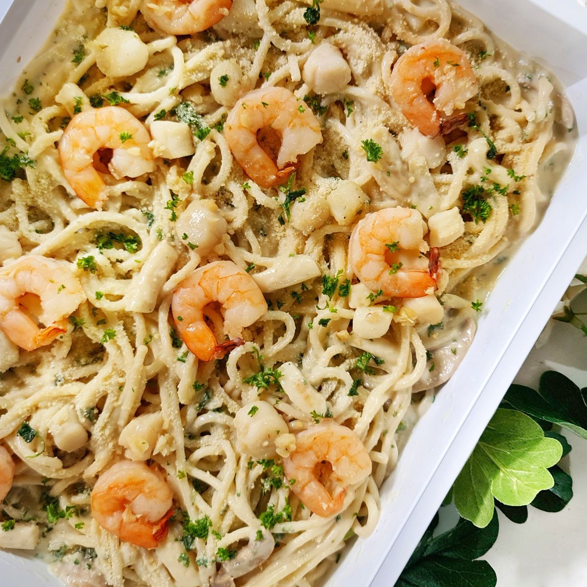 Seafood Pasta with White Sauce